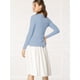 thumbnail image 5 of Cardigan Dobladillo Rizado Allegra K Azul claro M, 5 of 6