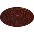 thumbnail image 3 of 33 7/8"OD x 2 3/8"P Rose Ceiling Medallion (Fits Canopies up to 13 1/2"), Hand-Painted Brushed Mahogany, 3 of 5