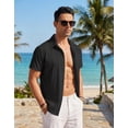 thumbnail image 4 of COOFANDY Men's Cuban Guayabera Linen Shirt - Short Sleeve Casual Beach Summer Button Down, 4 of 8