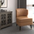 thumbnail image 4 of Chaise d’appoint moderne en similicuir, brun roux, 4 of 7