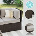 thumbnail image 4 of Martha Stewart Indoor-Outdoor Modular Patio Sectional Sofa Corner Seat in Brown Rattan Wicker with Tan All-Weather Cushions, 4 of 12