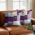 thumbnail image 3 of Abstract Color Block Throw Pillow Cover Purple Block Oil Painting Gradient Gray Cotton Linen Cushion Cover Throw Pillow Case with Invisible Zipper for Couch Sofa Bed Chair Car 20x20 Inch, 3 of 14