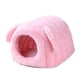 thumbnail image 2 of Cama para hámster, cueva para animales pequeños, cómoda casa para conejos de invierno, lavable y bonita. Rosa, 2 of 9