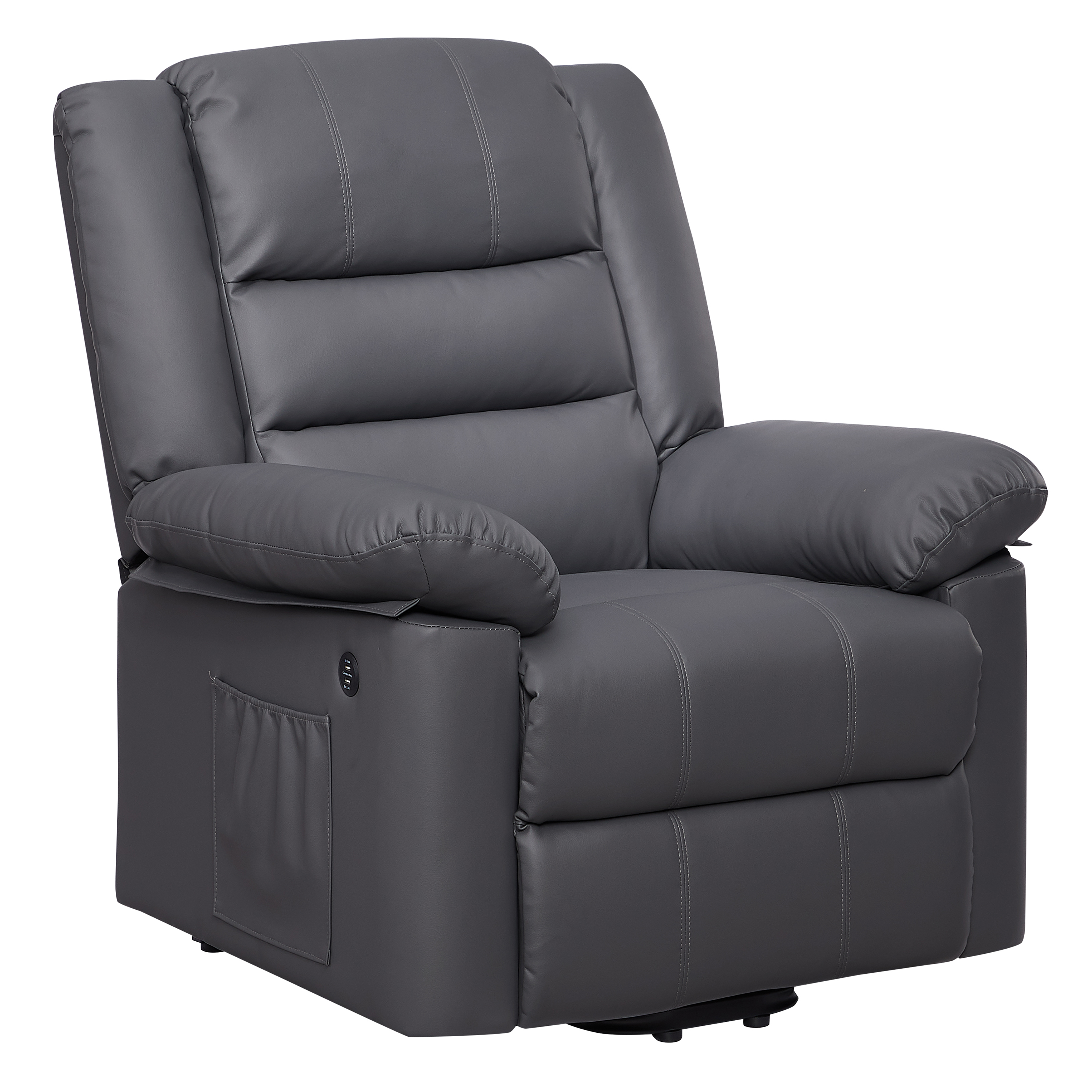 Hillsdale Cedar City Power Lift Faux Leather Recliner with USB, Dusk Gray - image 4 of 23