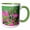 Green/White, variant on 3drose, Ruby Throated Hummingbird Male in Flight Feeding, Hill Country, Texas, 15oz Mug