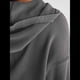 thumbnail image 4 of Sudadera Holgada Informal de Larga con Capucha para Mujer, Color Liso, Estilo Otoño Gris L, 4 of 10