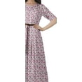 thumbnail image 5 of Moomaya Short Sleeve Midi Dress Printed Pleated Scoop Neck Elegant Work Dress, 5 of 6