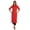 Light Red, variant on Solid Rayon Kurta For Women bell Sleeve Drawstring Neck Long Ethnic Kurti