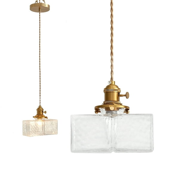 Oyisen pendant lights kitchen island, Industrial Hanging Lamp with 7.09 Inch Glass Shade for Kitchen Island, Hanging Pendant Light, Dining Room Hanging Lamp Light