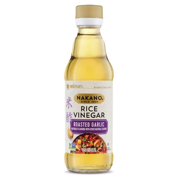 Nakano Roasted Garlic Rice Vinegar, Seasoned Vinegar for Sauteing, Baking and Marinades, 12 fl oz