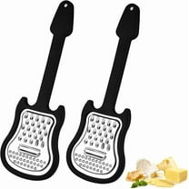 2pcs Handheld Cheese Grater, Cheese Grater Handheld, Stainless Steel Hand Held Shredder with Handle Multi-Functional Guitar Shaped Kitchen Slicer Grater Zester for Cheese, Vegetables, Fruit, Salad