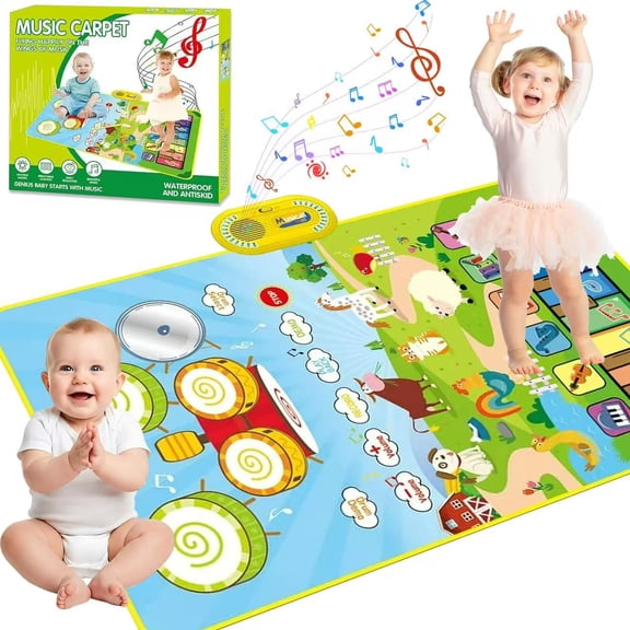 Yousxin Toddler Toys for 1 Year Old Boys Girls,3 in 1 Animal Musical Play Mat with Piano & Drum for Montessori Sensory, Ages 1-4 Years Old