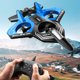thumbnail image 4 of Bewildely Drone con control remoto para niños para emocionantes vuelos nocturnos con deslumbrante tira de luces LED Rc Drone Juguetes y Juegos azul, 4 of 5
