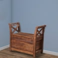 thumbnail image 3 of Wooden Entryway Bench with Lift Top Storage and X Shape Flared Sides, Dark Brown- Saltoro Sherpi, 3 of 12