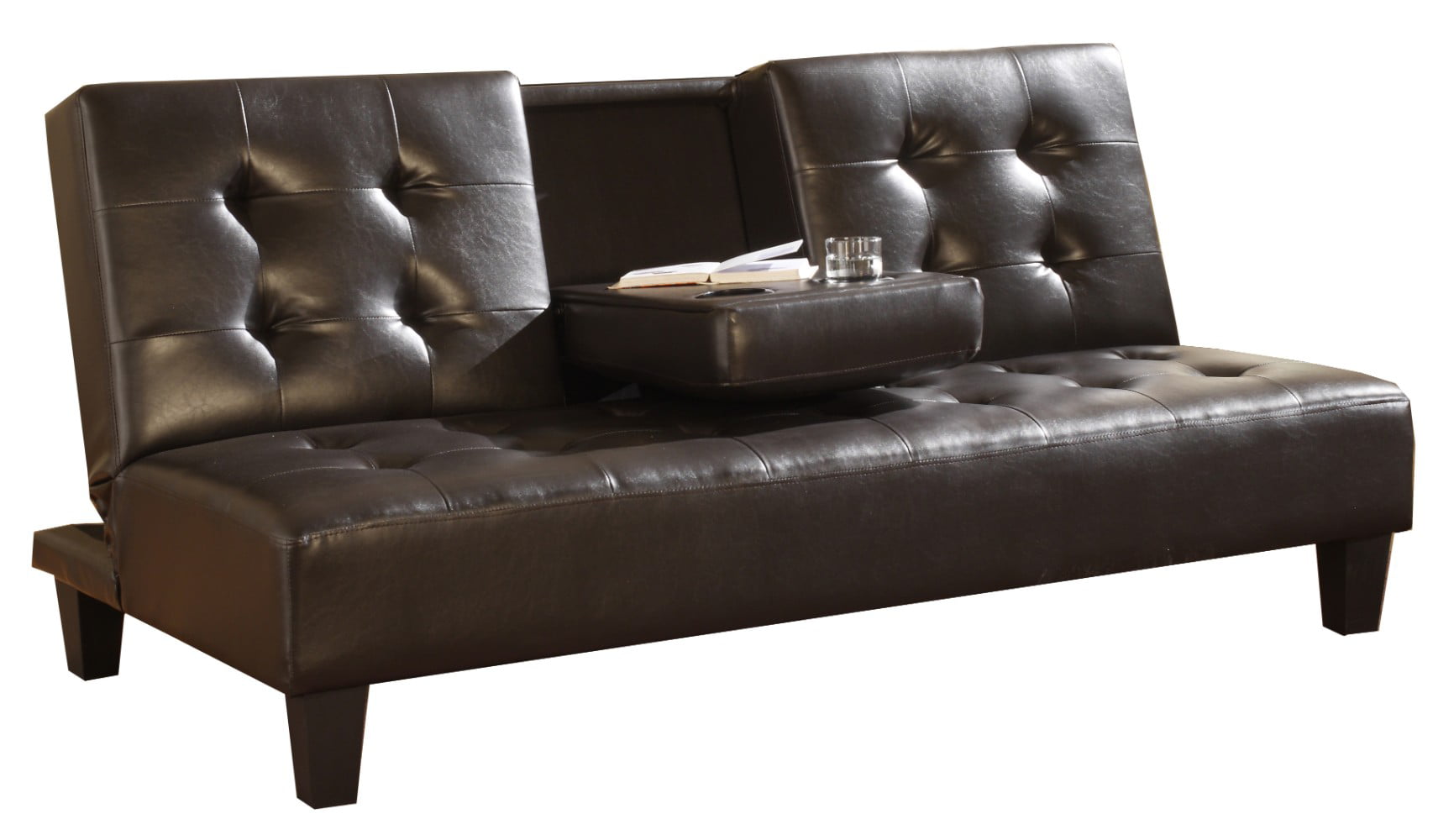 lenox leather foldable futon sofa bed