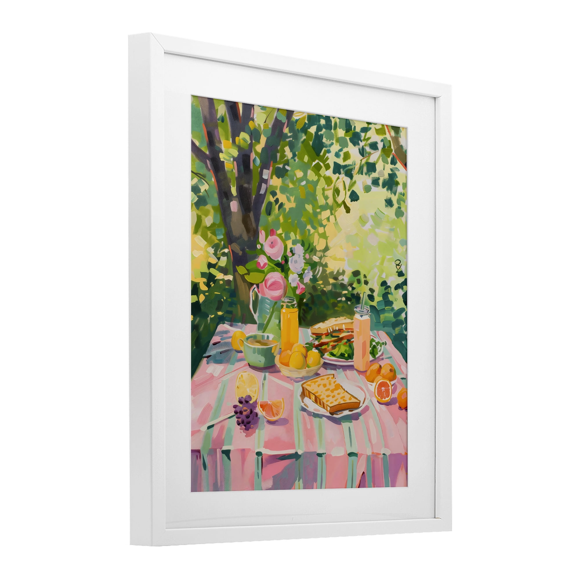 Stupell Industries Breakfast Picnic in Garden White Framed Print Under Glass, design by The Prints Vibe