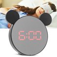thumbnail image 4 of Digital Alarm Clock, Adjustable Brightness Mirror  Night Mode Bedroom Clock  For Bedroom Black Shell And Red Light, 4 of 8