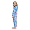 thumbnail image 4 of Fluffy Pajamas Set Fuzzy Winter Warm Pj Sets Pullover Tops and Long Pants Watercolor Kelp Pattern Large, 4 of 8