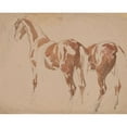 thumbnail image 2 of Piotr Michałowski 14x12 Gold Ornate Wood Frame and Double Matted Museum Art Print Titled - Study of the Horse and His Zad (1832-1835), 2 of 4
