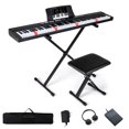 thumbnail image 1 of Costway 88-Key Electric Piano Keyboard with Adjustable Stand Stool, Light-up Keys & Buttons Black, 1 of 10