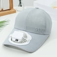 thumbnail image 2 of Glisme Sun Hat With Fans For Men Women Adult Solar Fan Hat For Outdoor Baseball Cap Built In Usb Solar Fan Power Supply Hiking Camping Hat For Summer Grey, 2 of 3