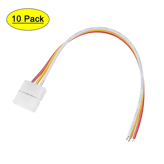 Uxcell 3 Pin 10mm Solderless LED Strip Light Jumper Cable 150mm Length 10Pcs