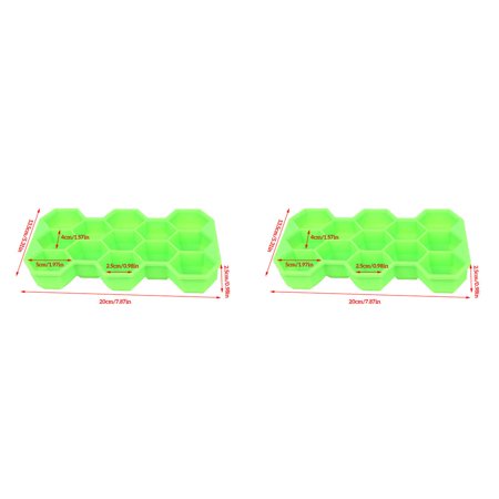 

2pcs 13 grid silicone honeycomb ice tray with cover DIY large ice cube honeycomb shaped mold ice box easy to demould