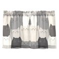 thumbnail image 7 of Yayeee Kitchen Curtains Tier Pair Light Filtering 27"x36" Rod Pocket Short Cafe Window Panel, Gray Cute Cats, 7 of 7