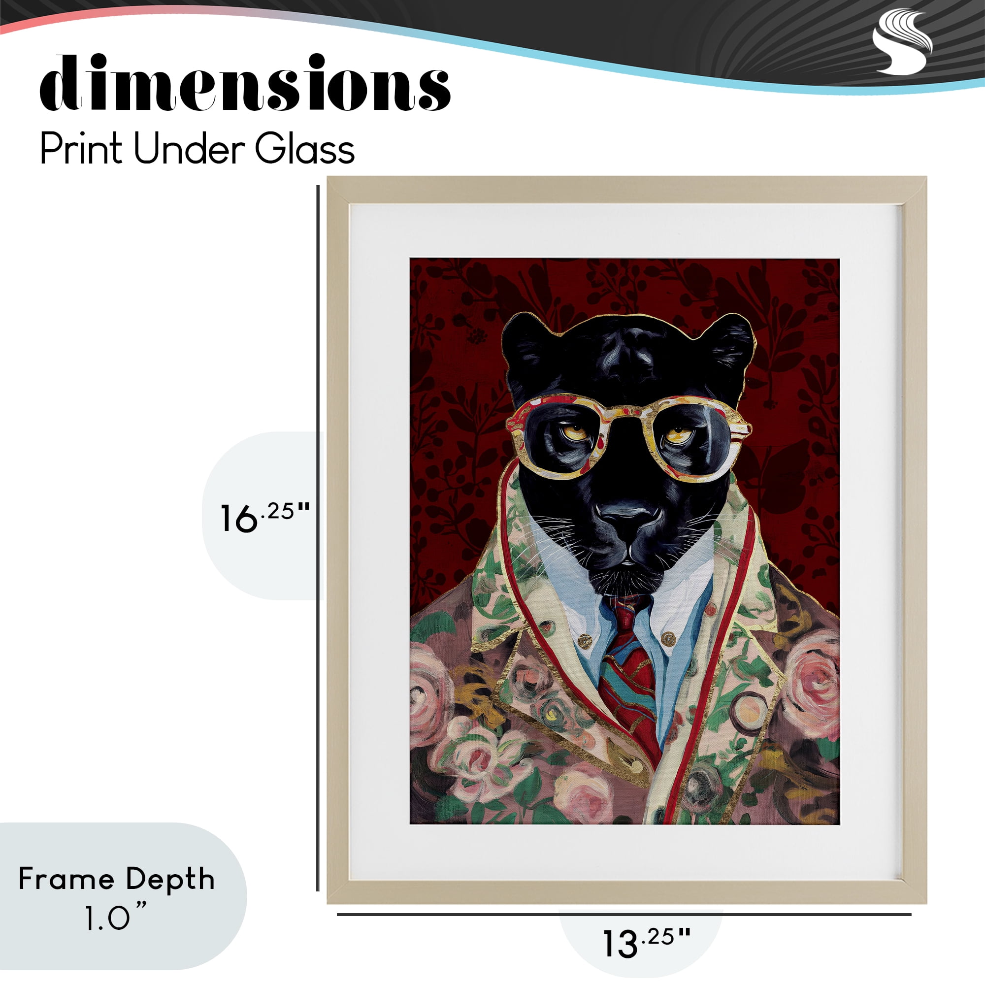 Stupell Industries Fashionable Scarlet Panther Birch Framed Print Under Glass, design by Svetlana Aleynikova
