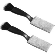 2 Pack Smeyta Double Head Brush Car Detail Brushes Car Detailing Cleaning Supplies Accessories for Cleaning Wheels, Engine, Interior, Air Vents, Car, Motorcy