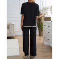thumbnail image 4 of SWSMCLT Women's Baggy 2 Piece Outfit Autumn Crew Neck Date Breathable Comfy Matching Set Billowy Matching Outfit Black X-Small, 4 of 5
