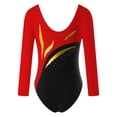 thumbnail image 3 of vastwit Girls Long Sleeve Color Block Ballet Dance Leotard with Vest Leggings Figure Skating Bodysuit Red 10, 3 of 7