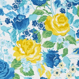 1 Yard 100% Cotton Spring has Sprung, White, 44" Wide for Quilting & Sewing by David Textiles