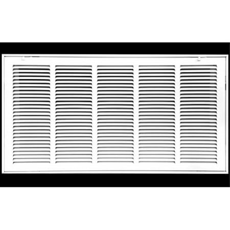 

36 X 18 Steel Return Air Filter Grille for 1 Filter - Fixed Hinged - Ceiling Recommended - HVAC Duct Cover - Flat Stamped Face - White [Outer Dimensions 385 X 1975]