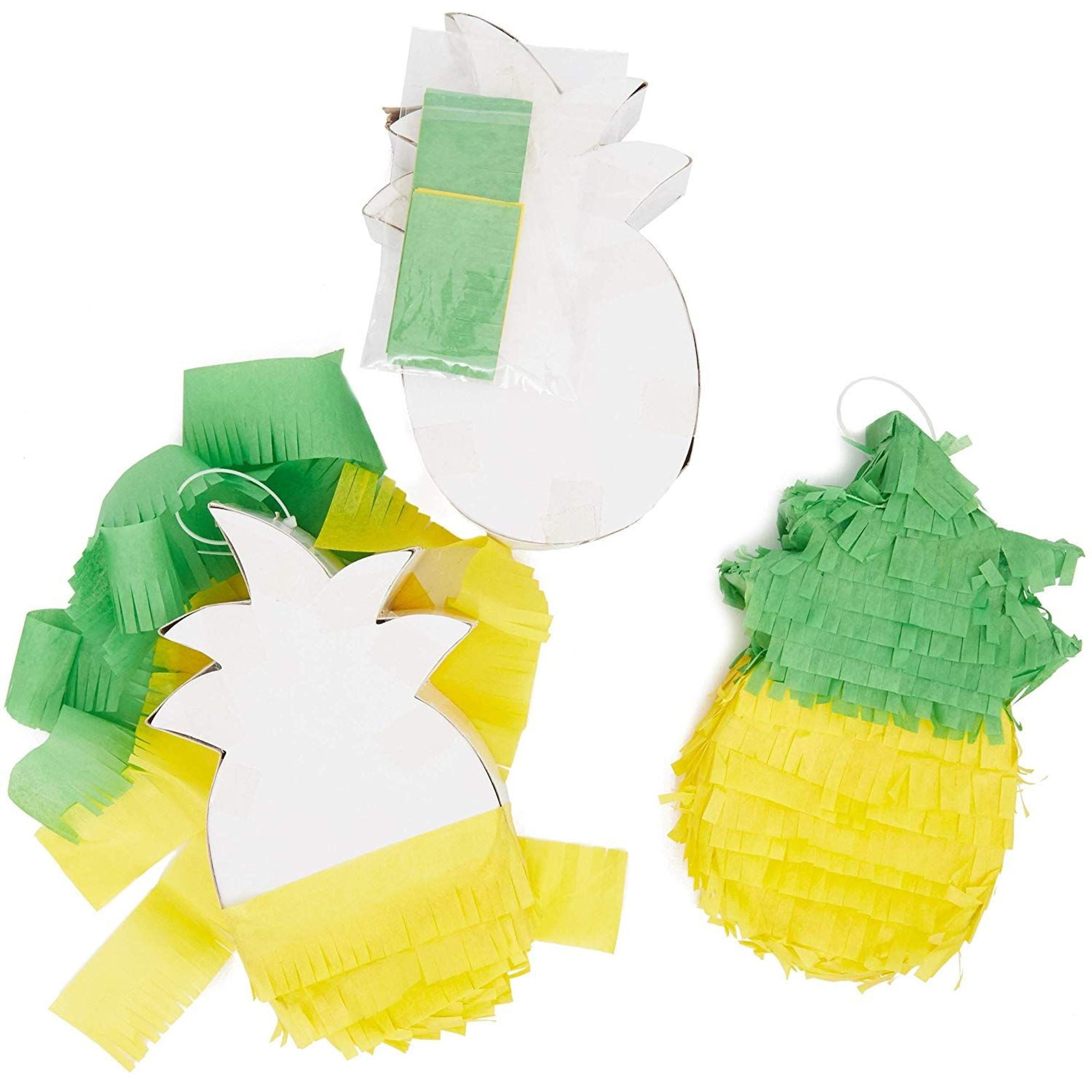 3 Pack Mini Pineapple Pinatas Craft Kit DIY, for Kids Birthday Party