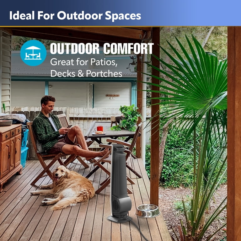 Lasko 42 Outdoor Living Tower Fan for Decks and Patios with 4 Speeds,  YF202, Beige - Walmart.com