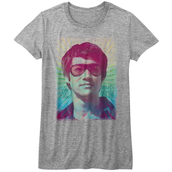 Bruce Lee Rainbow Gray Heather Junior Women's T-Shirt