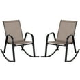 thumbnail image 1 of Costway 2pcs Patio Rocking Chair Heavy-Duty Metal Rocker Outdoor Anti-Slip Brown, 1 of 8