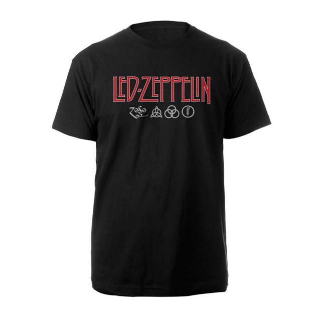Led Zeppelin - Camiseta Símbolos para Adultos Unisex (Negro)