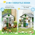 thumbnail image 5 of Outsunny Playhouse for Kids Outdoor, Wooden Playhouse with Doors, Windows, Planter Pots and Boxes for Toddlers 3-8 Years, Backyard, Indoor, White, 5 of 9