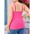 thumbnail image 3 of Plus Size Tank Tops for Women Removable Built in Bra Camisole Cotton V Neck Adjustable Straps Cami Shirts, 3 of 8