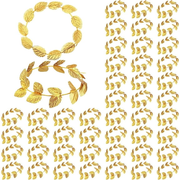 24Pcs Gold Roman Laurel Toga Wreath Greek Goddess Crown Tiaras