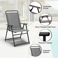 thumbnail image 5 of Gymax Set of 4 Folding Sling Chairs Portable chair w/ Dining Armrest Backrest Patio, 5 of 10