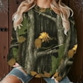 thumbnail image 5 of Lopecy-Sta Women's Fall Maple Leaf Camo Print Loose Long Sleeve Sweatshirt, Casual Crew Neck Pullover, Fashion Comfortable Autumn Top for Women Green 3XL, 5 of 9