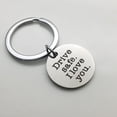 thumbnail image 4 of Drive Safe I Love You Key Chain Truck Driver Gift Sweet Gift Round Keychain Stainless Steel Keyring, 4 of 6