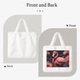 thumbnail image 2 of Cauagu Colorful Floral Flamingo Pattern Women's Plush Tote Bag,Soft Underarm Bag Ladies Fluffy Shoulder Bag Plush Handbag Women Furry Tote Bag for Autumn and Winter, 2 of 7