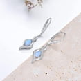 thumbnail image 2 of Opal Earrings 925 Sterling Silver Blue Opal October Birthstone Dangle Drop Dangly Leverback Earrings Valentine's Day Jewelry Gifts for Women, 2 of 6
