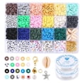 thumbnail image 2 of Juego de de Arcilla Polimérica, Abalorios Artesanales con Cierres de Langosta, Letras Del Alfabeto, DIY para Pendientes, Pulseras, Col Baoblaze Cuentas espaciadoras de piedras preciosas, 2 of 7
