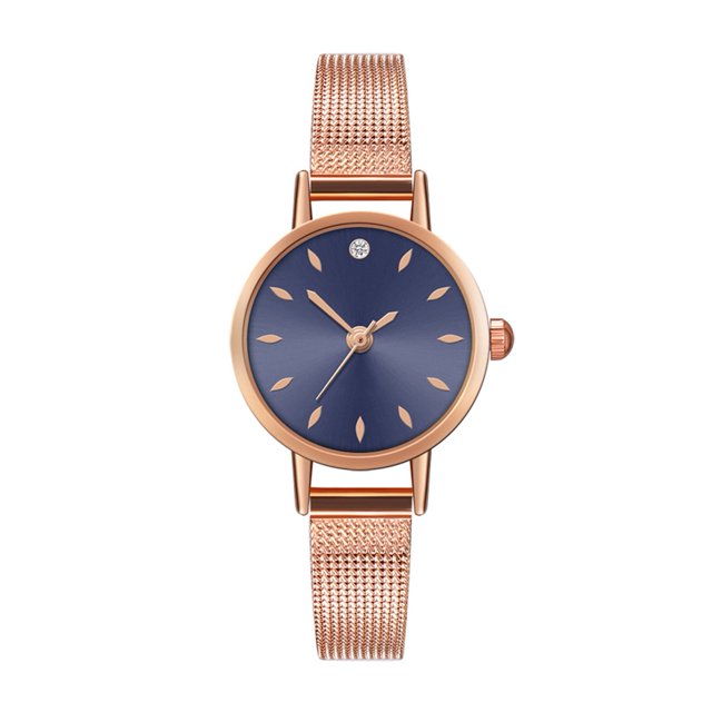 Reloj casual de estilo simple con correa de malla Reloj de negocios de cuarzo E14-W Azul