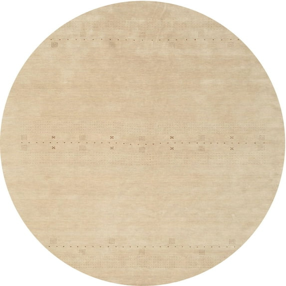 Ahgly Company Machine Washable Indoor Round Contemporary Brown Area Rugs, 5' Round